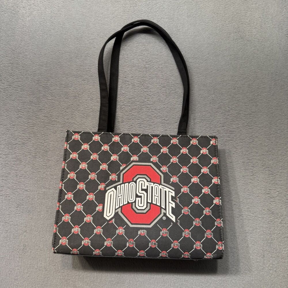 Ohio State Buckeyes NCAA Women’s Tote Bag Black Red Logo Print Handbag Purse